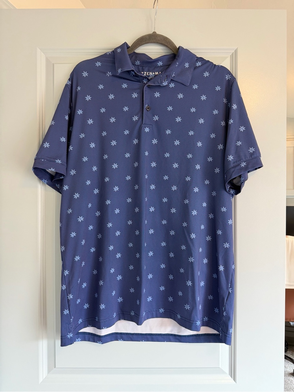 Mizzen+Main Blue Star Pattern Polo